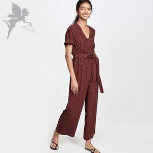 RAILS Rust Spotted Jet V Neck Jumpsuit